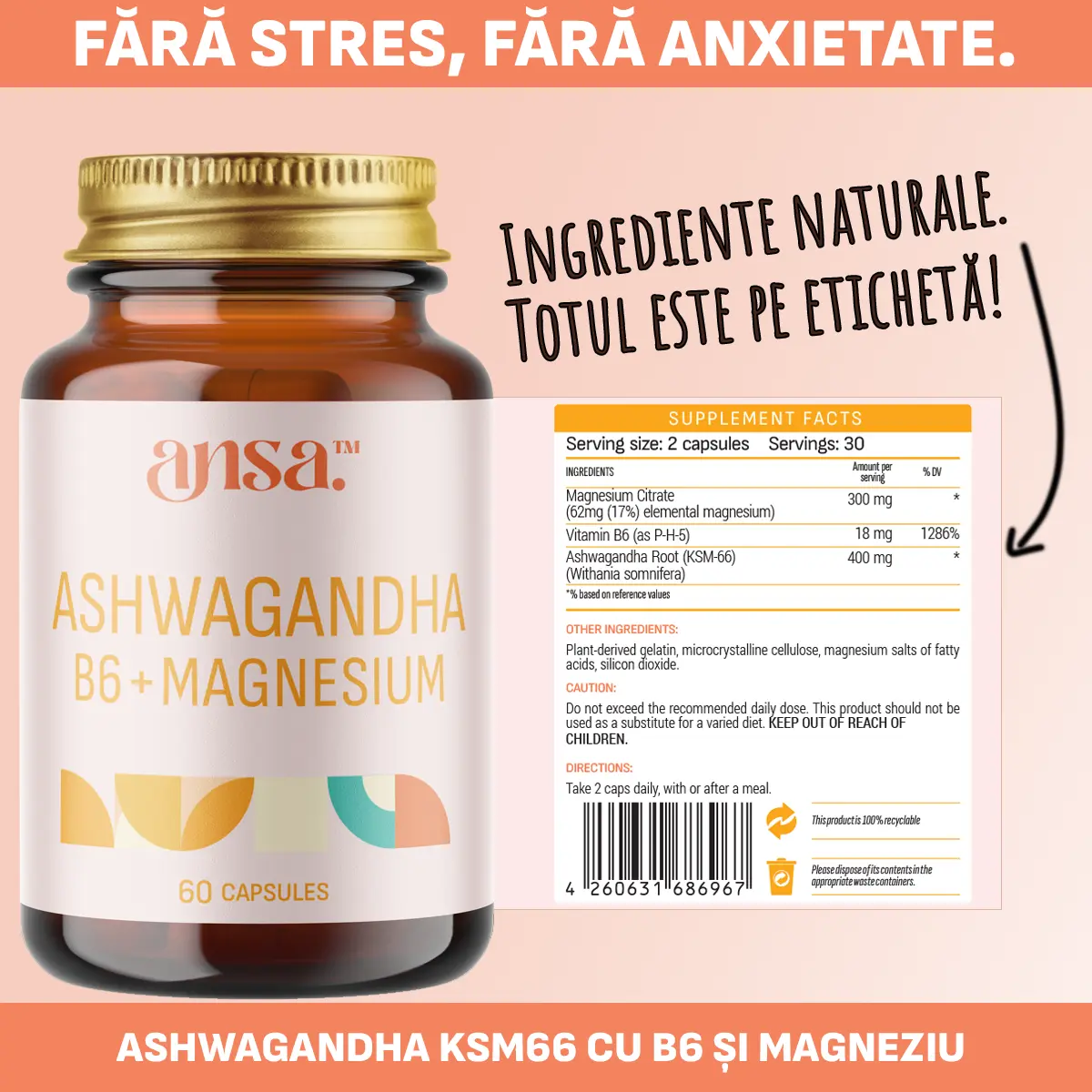 ansa™ – Ashwagandha, Magnesium, B6