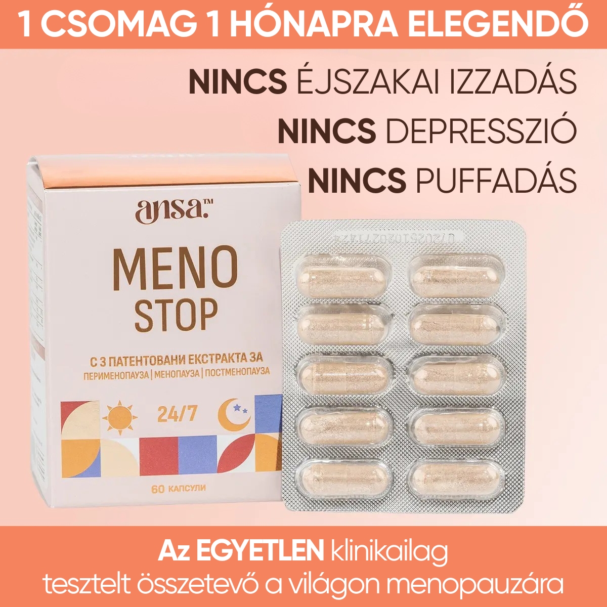 ansa™ – MenoStop - Az ösztrogénmentes menopauza-támogatás új szintje